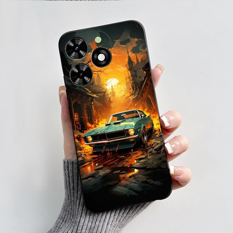 Чехол для Tecno Spark Go 2024 BG6 Черный Миф о Сунь Укуне Чехол Ударопрочный Мягкий ТПУ Чехол для Телефона Для Tecno Pop 8 Pop8 SparkGo 2024 Корпус