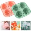 3D Rose Ice Molds Large Ice Cube Trays Make 4 Giant Cute Flower Shape