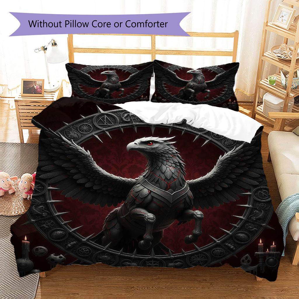 Hippogriff Pattern Bedding Quilt Set Quilt Cover Pillowcase Home Decoration Birthday Gift (1 * duvet cover + 2 * pillowcase, without core)