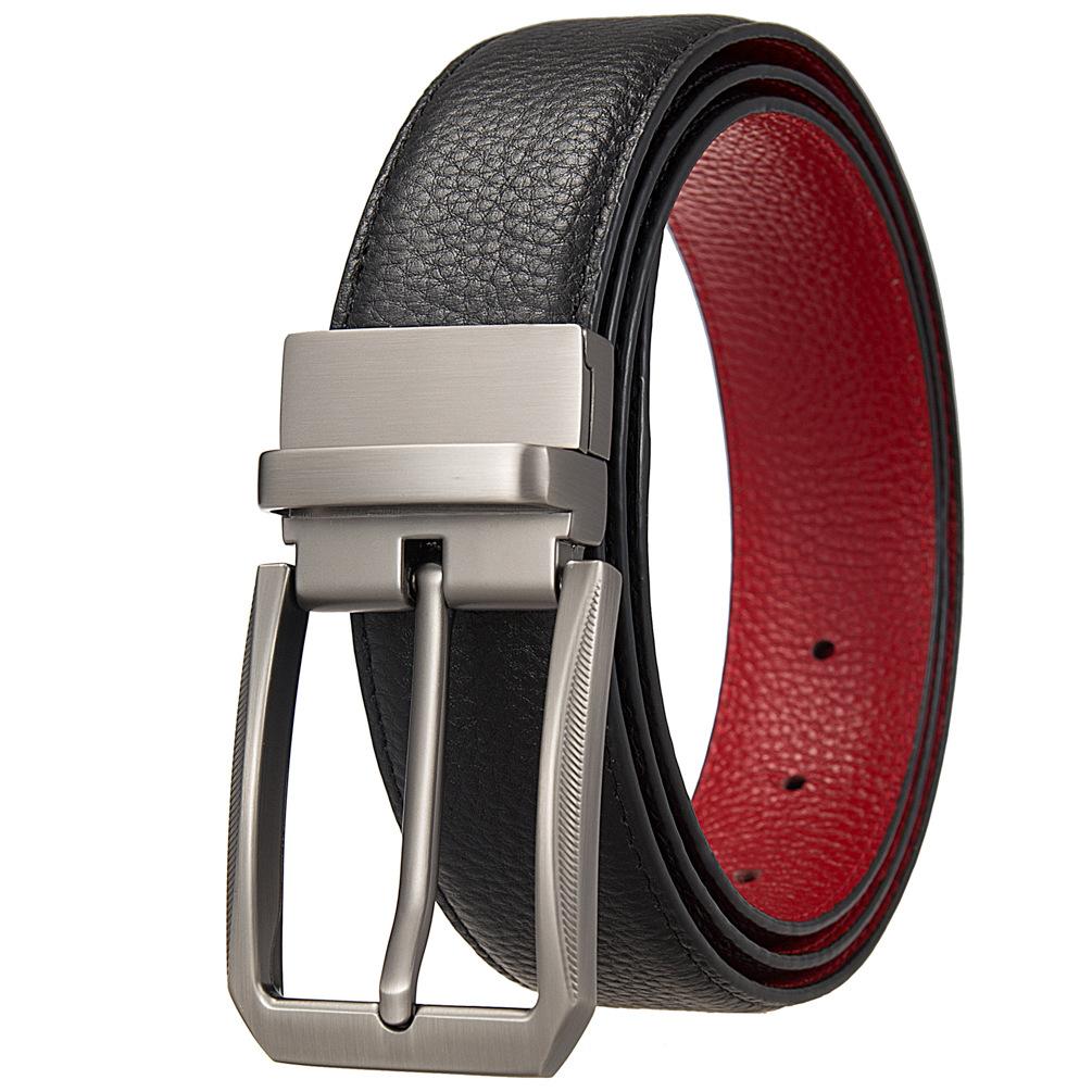1 шт. Модный и модный перфорированный ремень, ремень из коровьей кожи первого слоя, мужской ремень с пряжкой Qin Ly35-35938-5