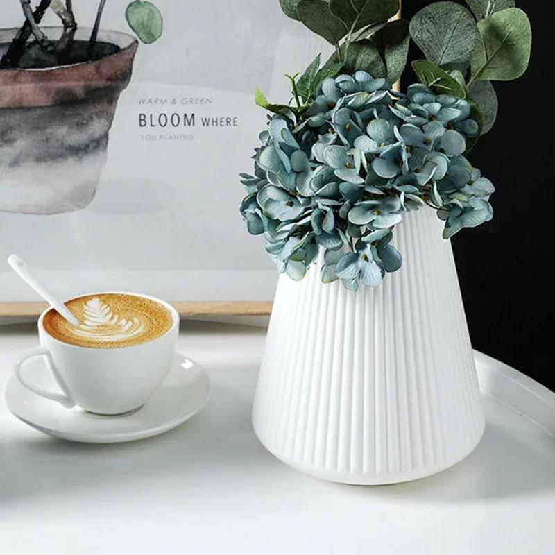 European Style Plastic Vase Flower Arrangement Hydroponic Plant Porcelain Home Nordic Decoration Living Room Decor Accessories