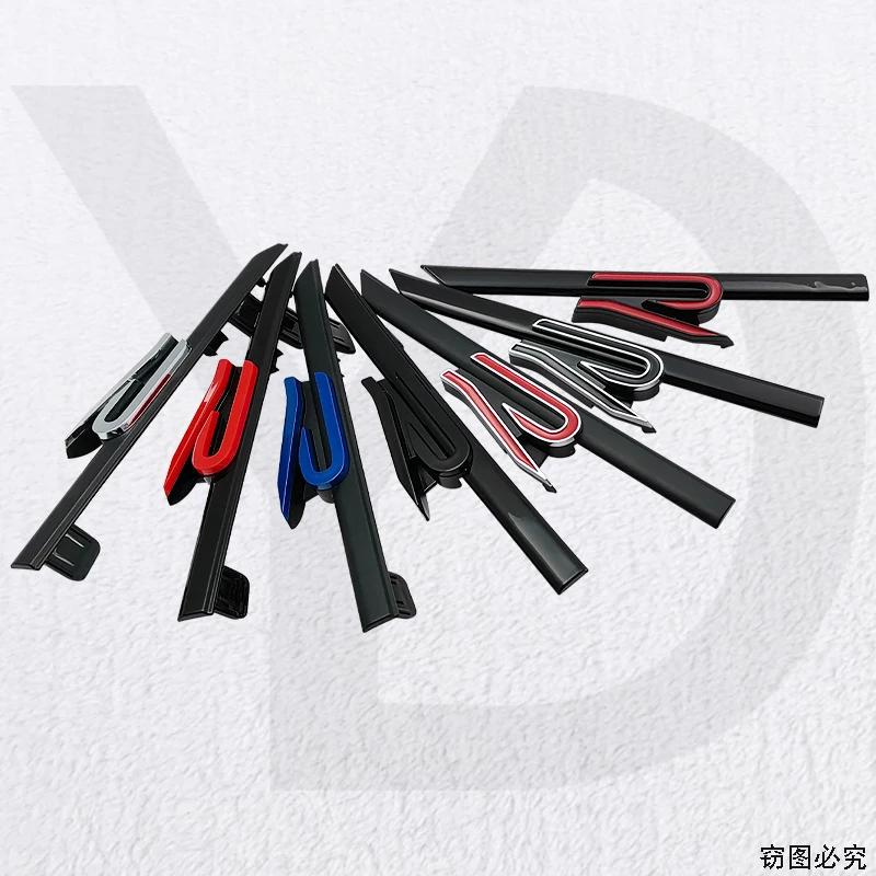 AUFGW1 15.7x2.2cm ABS Car Front Grille Emblem For Volkswagen VW New R Rline Golf Tiguan Passat Polo GTI GTD Touareg Caddy Accessories