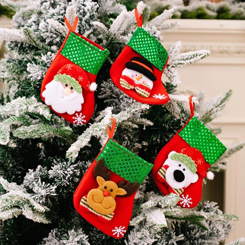 Xiaomi 2026 Christmas Stockings Xmas Ornament Christmas Sock 3D Pattern Xmas Gift Bag For Kids Christmas Navidad Decoration