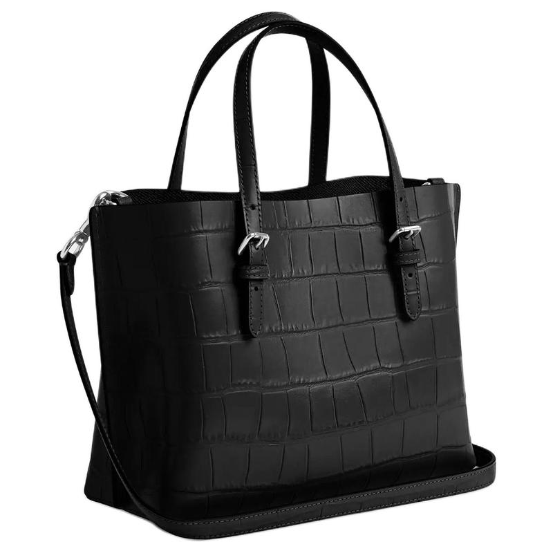 Coach Mollie TOTE Металлический Логотип Бренда Кожаная Сумка-Тоут Сумка-Тоут Сумка для Покупок Наплечная Сумка Через Плечо Сумка 25 Женская Черная