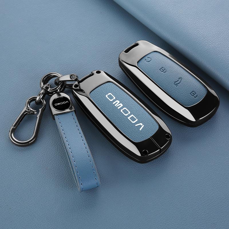 Кожаный чехол-брелок для ключа автомобиля из цинкового сплава, корпус ключа, Chery Omoda 7 C7 S7 Shs Phev Omoda 5 C5, Брелок, Брелок, Аксессуары для автомобиля