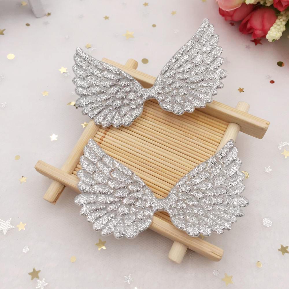 16pcs 42mm*70mm Glitter Paillette Big Angel Wings Appliques Patches Wedding DIY Craft Supplies