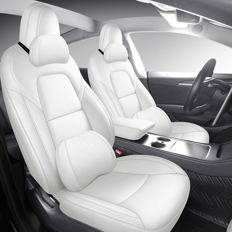 Индивидуальный кожаный чехол на сиденье для Tesla Model 3 2019-2022 годов - Полное покрытие, Индивидуальный крой