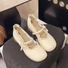 Gentle Wind French Bow Fragrant Wind Retro Mary Jane Shoes Pedal 2025 New Skirt Single Shoes Round Head Leather Shoes