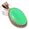 Зеленый триплет опал драгоценный камень кулон из меди ручной работы 2.21" t4v41