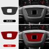 Real Soft Carbon Fiber Sticker For Seat Ibiza 6j 2012 2013 2014 LHD RHD Car Steering Wheel Center Bottom Frame Interior Trim