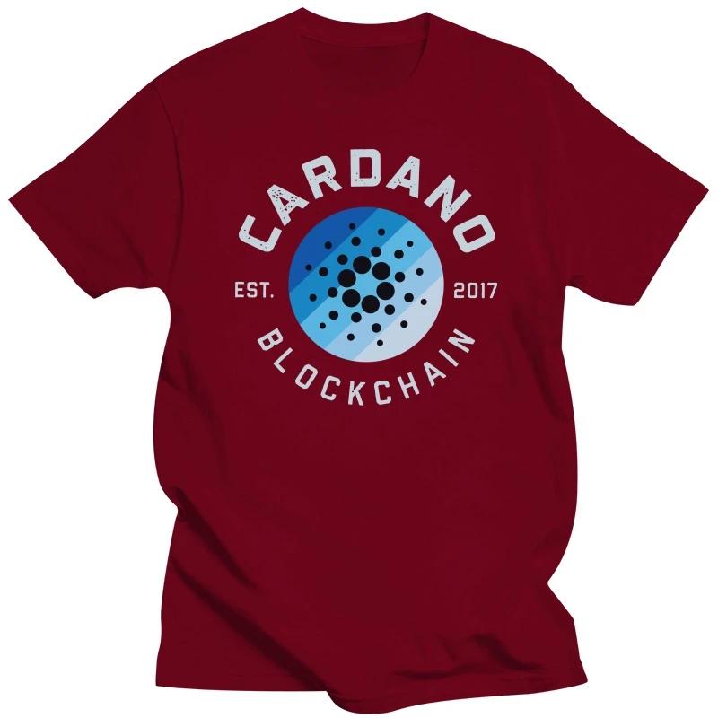 Мужская футболка Cardano с коротким рукавом, хлопковая футболка, уникальная футболка для отдыха, криптовалюта ADA, криптовалюта, блокчейн, футболки, топы