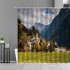 Природный ландшафт Душевые занавески 3D Печать Пейзаж Полиэстер Водонепроницаемый Ванная Занавеска Ванна Экраны Домашний Декор с Крючком