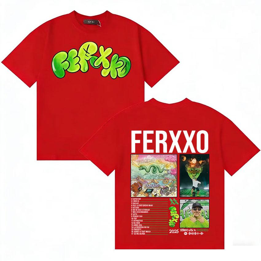 Singer Feid FERXXO CALIPSIS Concert Merch Tshirt Unisex Women Summer T Shirt Teenagers Cotton Oversized Crewneck Tshirt Streetwear