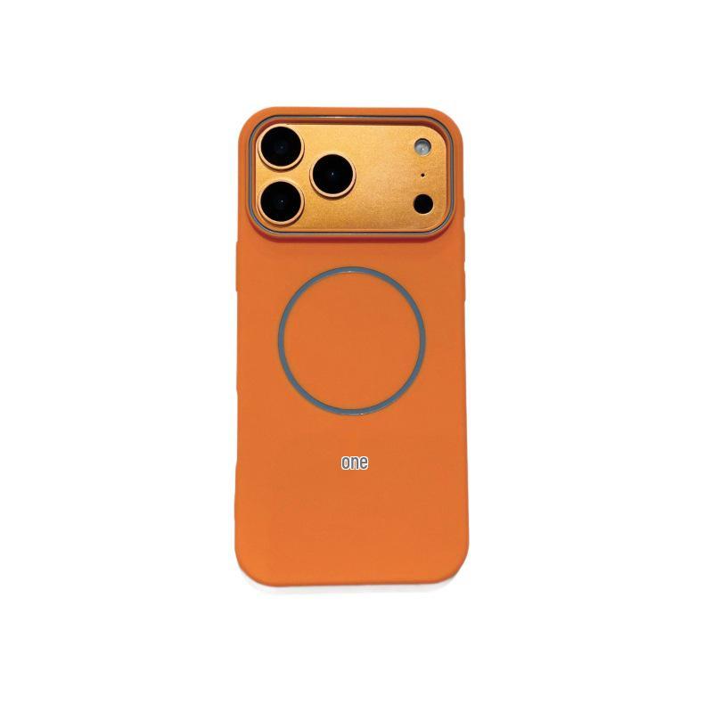 Тонкий магнитный чехол-кольцо для iPhone 16 Pro Max - Цветной блок с текстурой под кожу для iPhone 14/15/17