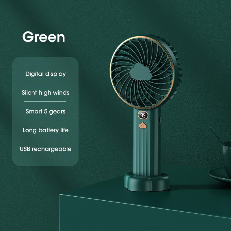Mini Handheld Fan 3000mAh Portable Rechargeable USB 5 Speeds Strong Wind for Home Office Outdoor Travel