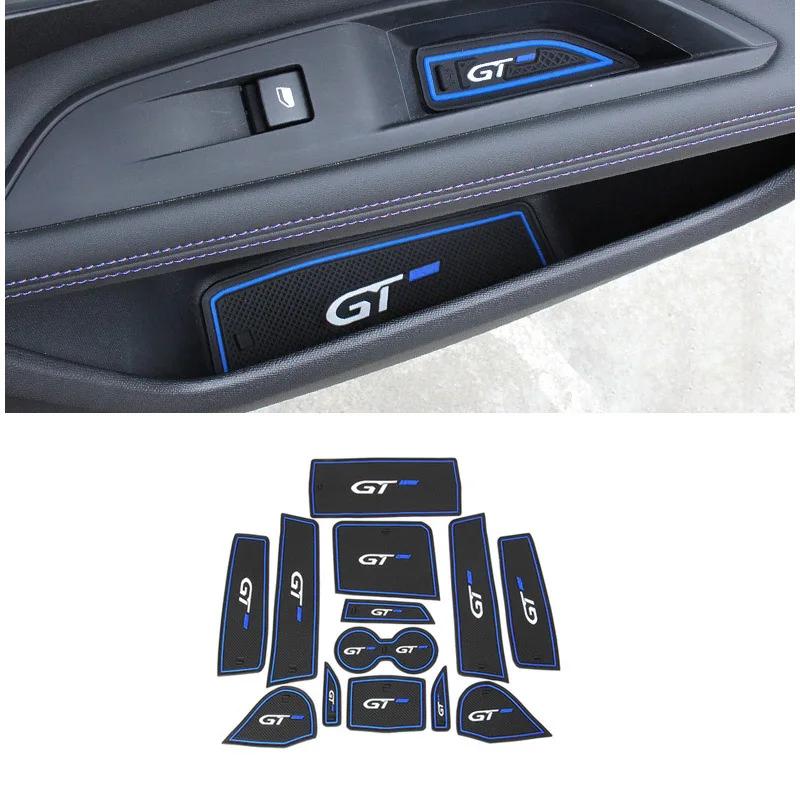 Силиконовые коврики в дверные проемы и подстаканники, нескользящие коврики для Peugeot 3008 5008 GT 2016 2017 2018      Автоаксессуары