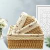 Imitation Straw Woven Tabletop Cosmetics Storage Box Vine Woven Pastoral Jewelry Storage Basket Storage Basket