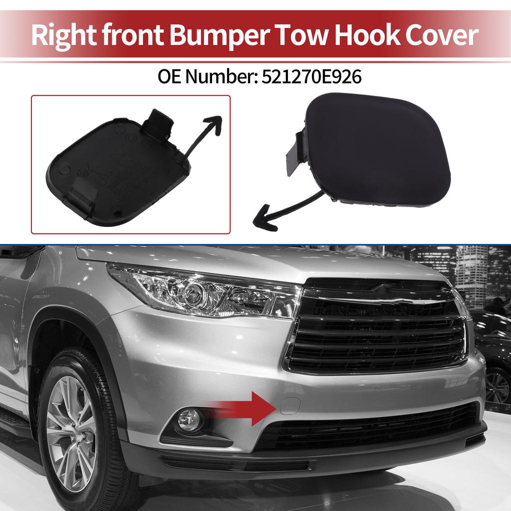 UXCELL Правая передняя крышка буксировочного крюка для Toyota Highlander № 521270E926 Черный 1 шт.