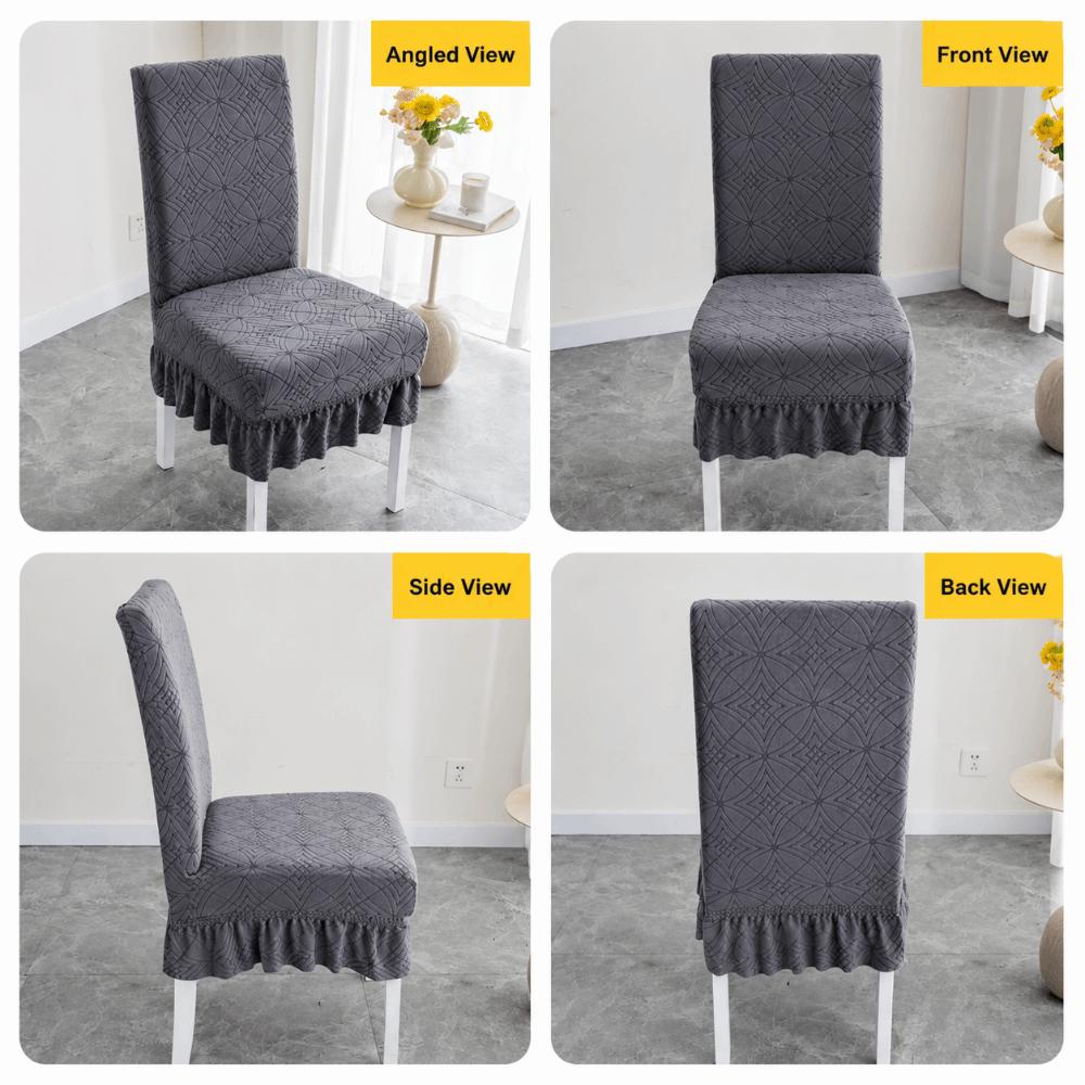 1PC Jacquard Plush Stool Slipcover Anti-Slip Skirt Chair Cover Seat Slipcover Living Home Decor
