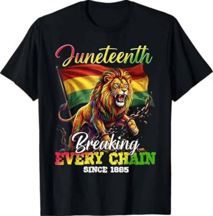 Разрывая все цепи с 1865 года Женская Мужская Футболка Juneteenth Свобода