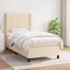 3127930 vidaXL Divan Bed and Mattress Cream 90x190 Cm Fabric