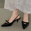 Fashion New Red Footwear Pumps Heels Shoes For Women 2025 Female Slingbacks Fashion Butterfly-Knot Pointed Toe Ladies High Heels Shoes