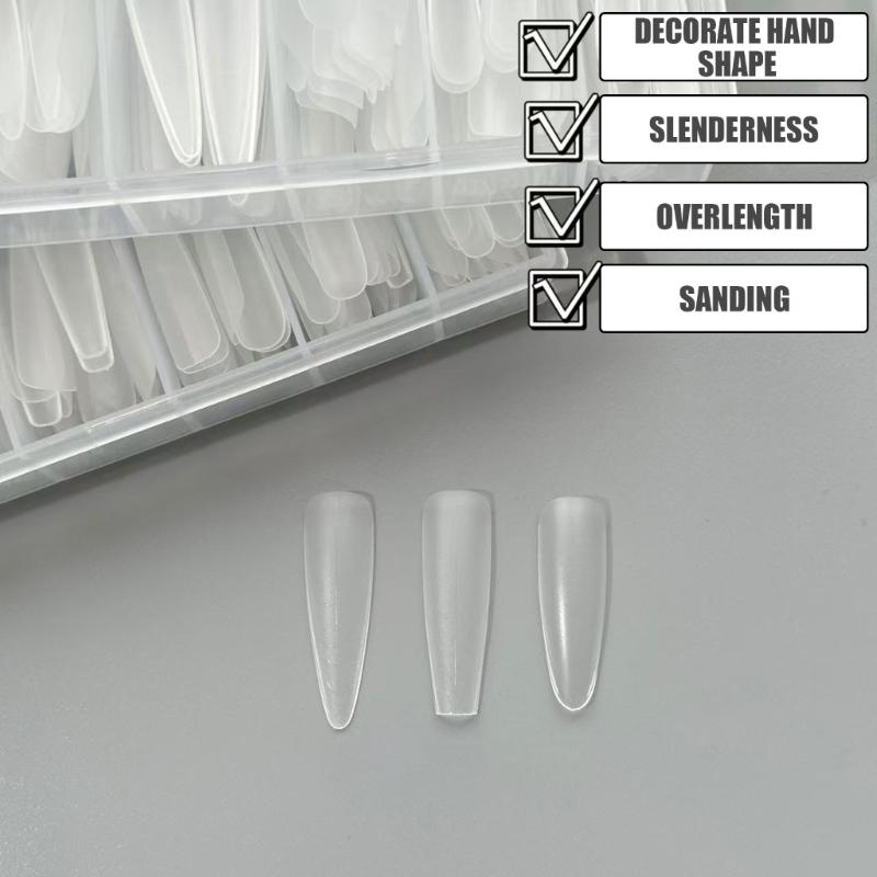 240 Pcs Clear False Nail Tips Full Cover Stick on Nail Press On Nail Artificial Nail Extras Long Nail Tips