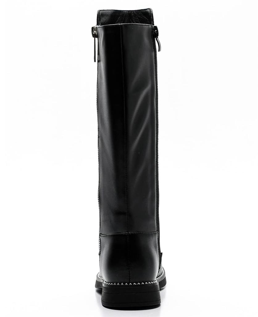 PPXID Boots with Side Easy To Put On and Take Comfortable To Walk Perfect for and Casual Size Girls' Knee-High Zipper, Off, Water-Repellent, In,