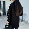 Женское свободное повседневное шерстяное пальто с воротником из однотонного костюма, модное пальто с длинными рукавами