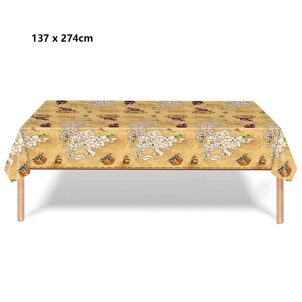 51pcs Pirate Tableware Set Include Paper Plates Cups Napkins Tablecover 10 Guest