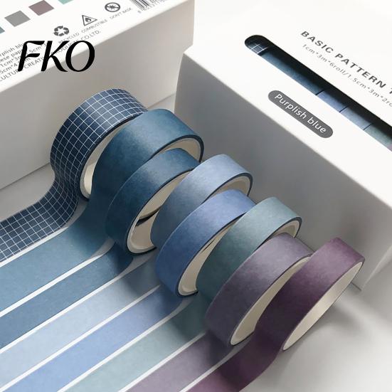 Translucent Washi Tape 8 Rolls Set, Decorative Stickers, Aesthetic Solid Color Tapes Plaid Pattern for Scrapbooking Supplies, Journaling Junk Journal,