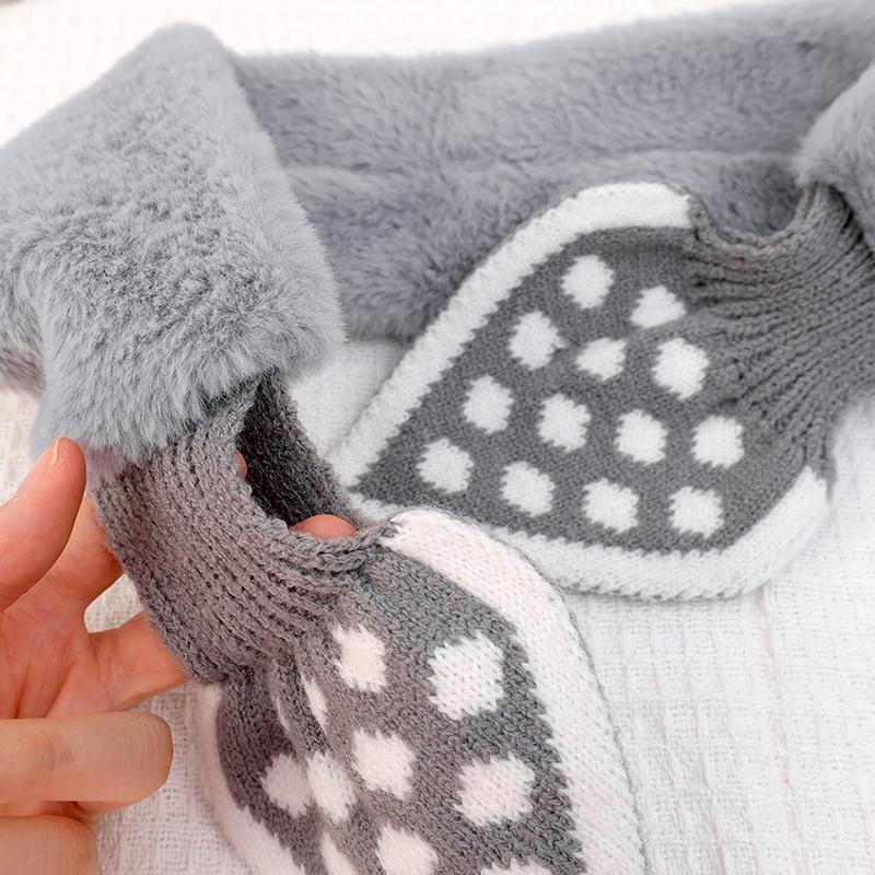 1PC Soft Shawl Outdoor Windproof Winter Warm Cold-proof Plush Scarves Super Soft Furry Scarf Faux Fur Polka Dot