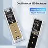 Transparent M.2 SSD Enclosure Portable NGFF SSD Enclosure New External Hard Disk Box  Dual Protocol