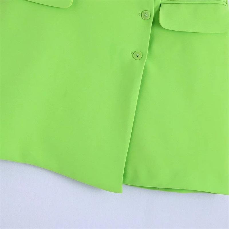 Женская Мода Зеленая с Карманами Приталенная Мини-юбка Винтажная с Высокой Посадкой на Пуговицах Женские Юбки Mujer Уличная Одежда