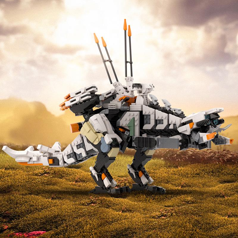 MOC Механический Запретный Запад Громозев Строительные Блоки Наборы Игра Horizon Громовой Монстр Кирпичи Игрушки Детские Подарки на День Рождения