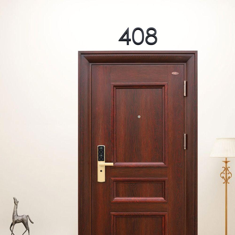 3D Black For Home Mailbox Hotel Address ABS Acrylic Number Plate Sign 0 To 9 Door Label Numeral Tag