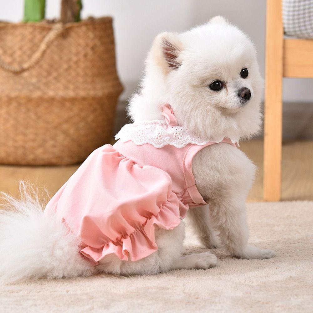 Thin Cat Lace Skirt Breathable Cat Dog Costume Summer Cat Princess Dress