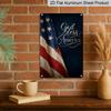 Плоский 2D Патриотический Металлический Знак "God Bless America", Алюминиевое Настенное Искусство 8×12 Дюймов, Винтажный Дизайн Американского Флага, Прочный Декор ко Дню Памяти