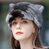Whole Mink Hat for Women Winter Korean Cute Girls Versatile Fur Warm Cat's Ears (Steamed Cat-ear Shaped Bread) Fur Hat