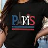 Fashionable Paris Pattern Women's Comfortable Fit T-shirt - Soft, Breathable, Loose Fit