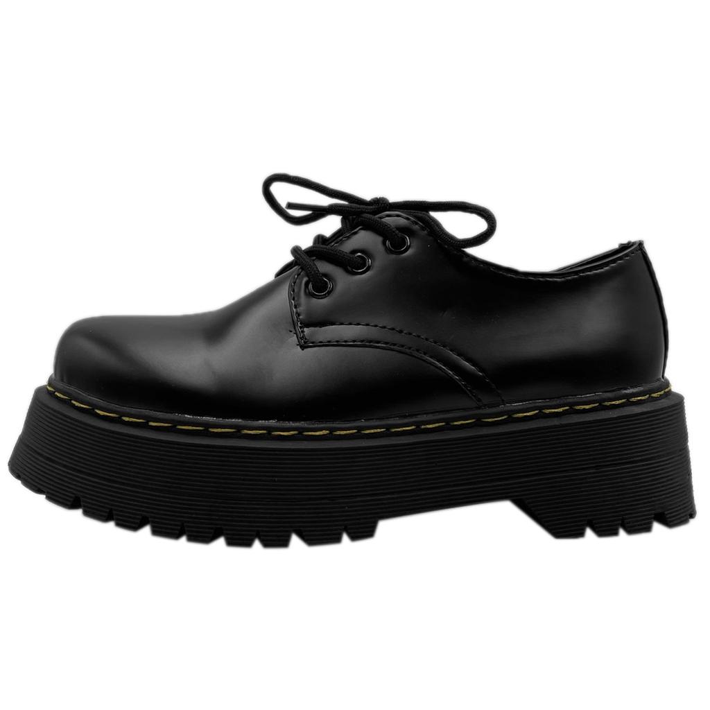 Ретро британский стиль студенческие черные кожаные туфли женские летние 2025 новые модные взрывные толстые подошвы увеличивающие высоту одинарные туфли