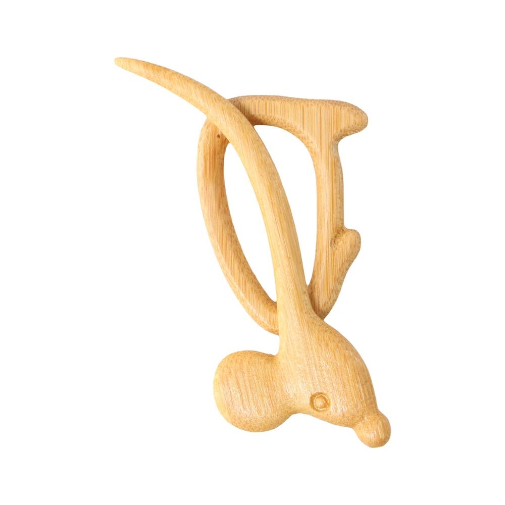 Retro Dog Animal Bear Flower Heart Wooden Brooch Fashion Jewelry Clothing Accessory Women Brooch