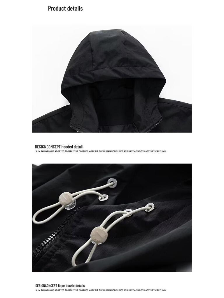 Унисекс куртка с капюшоном и множеством карманов: Горный стиль Весна и Осень, Функциональный Альпинизм на Открытом Воздухе, Модный Американский Бренд.