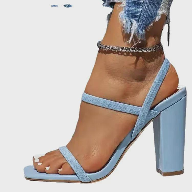 Large Size Women's Buckle High Heel Sandals - Summer European & American Style