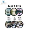Lightdow УФ+CPL+FLD+AND 2 4 8 Фильтры для объектива камеры 6 в 1 Комплекты 49-82 мм Комплект для объектива камеры Cannon Nikon Sony Бесплатная доставка США ЕС