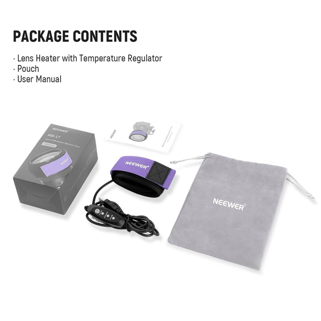 NEEWER USB Нагреватель для объектива для камер и 3-температурная нагревательная полоса для зеркальных и беззеркальных камер и астрономических телескопов 12"/300 мм, Настройки,