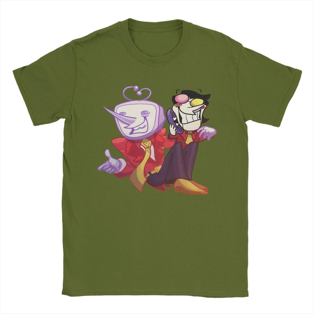 Men's T-Shirts Deltarune Spamton and Tenna Vintage Pure Cotton Tee Shirt Short Sleeve T Shirt O Neck Clothing Plus Size