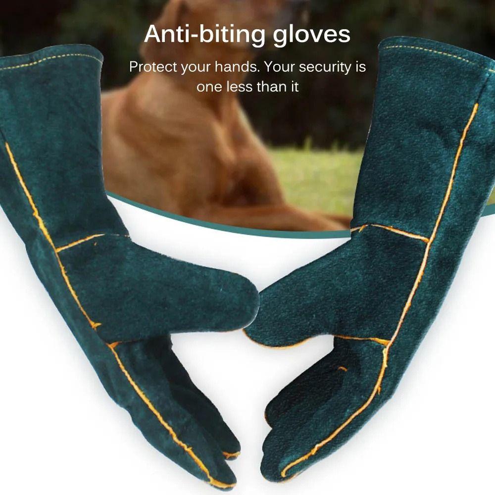 Ultra Long Anti-Bite Safety Glove Anti-Bite Work Gloves Leather Welding  Gloves  Cat Reptiles