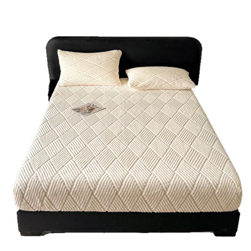 New Jacquard Comfortable Cotton Velvet Bed Sheet Single piece Thickened in Winter