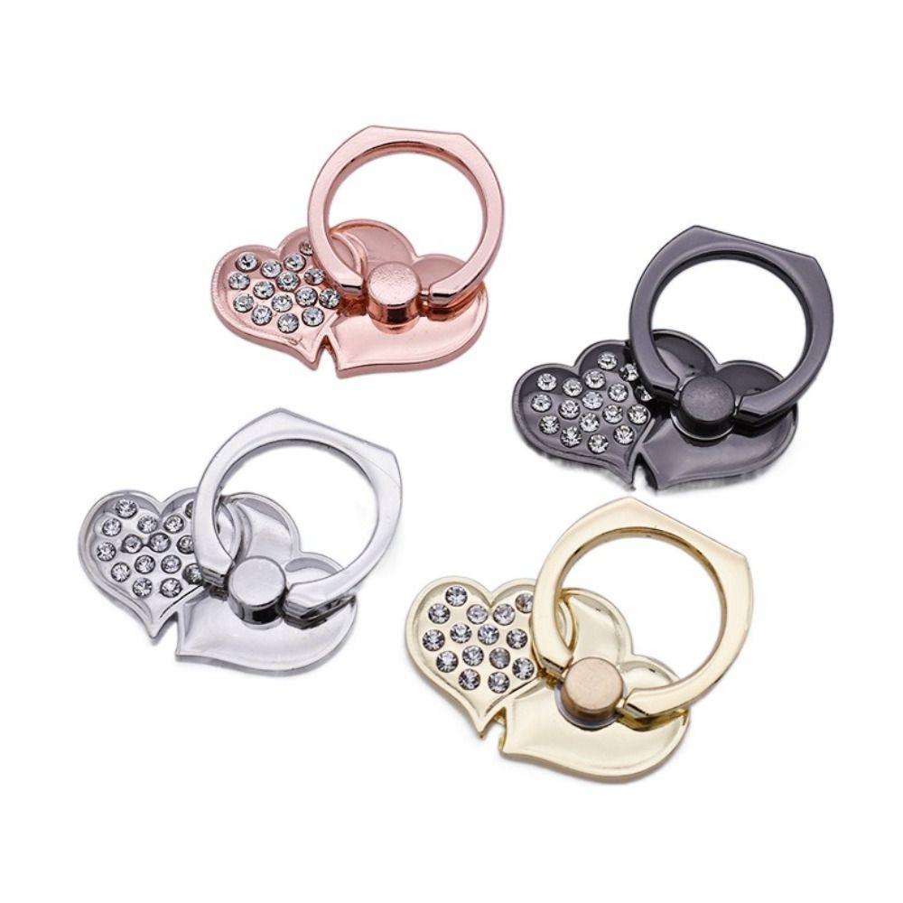 Universal Finger Ring Buckle Heart-shaped Diamond High Quality Back Sticker Phone Holder